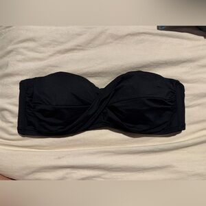 Kona Sol Elegant Strapless Black Swim Top